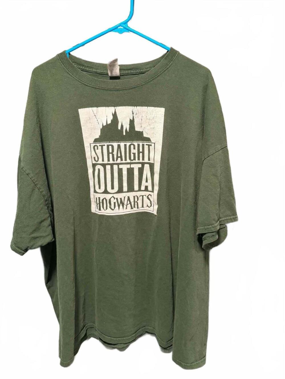 Straight Outta Hogwarts Graphic T-Shirt 4XL Green